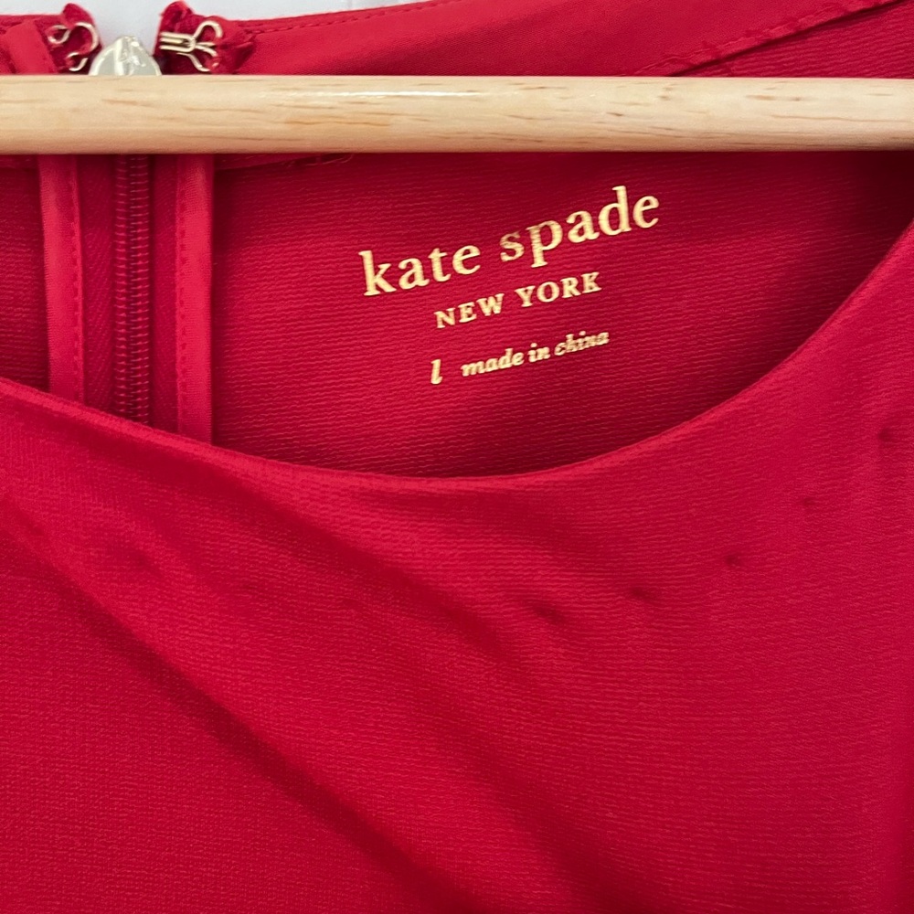 Kate Spade Red 3/4 Sleeve Dress - Picture 2 of 6